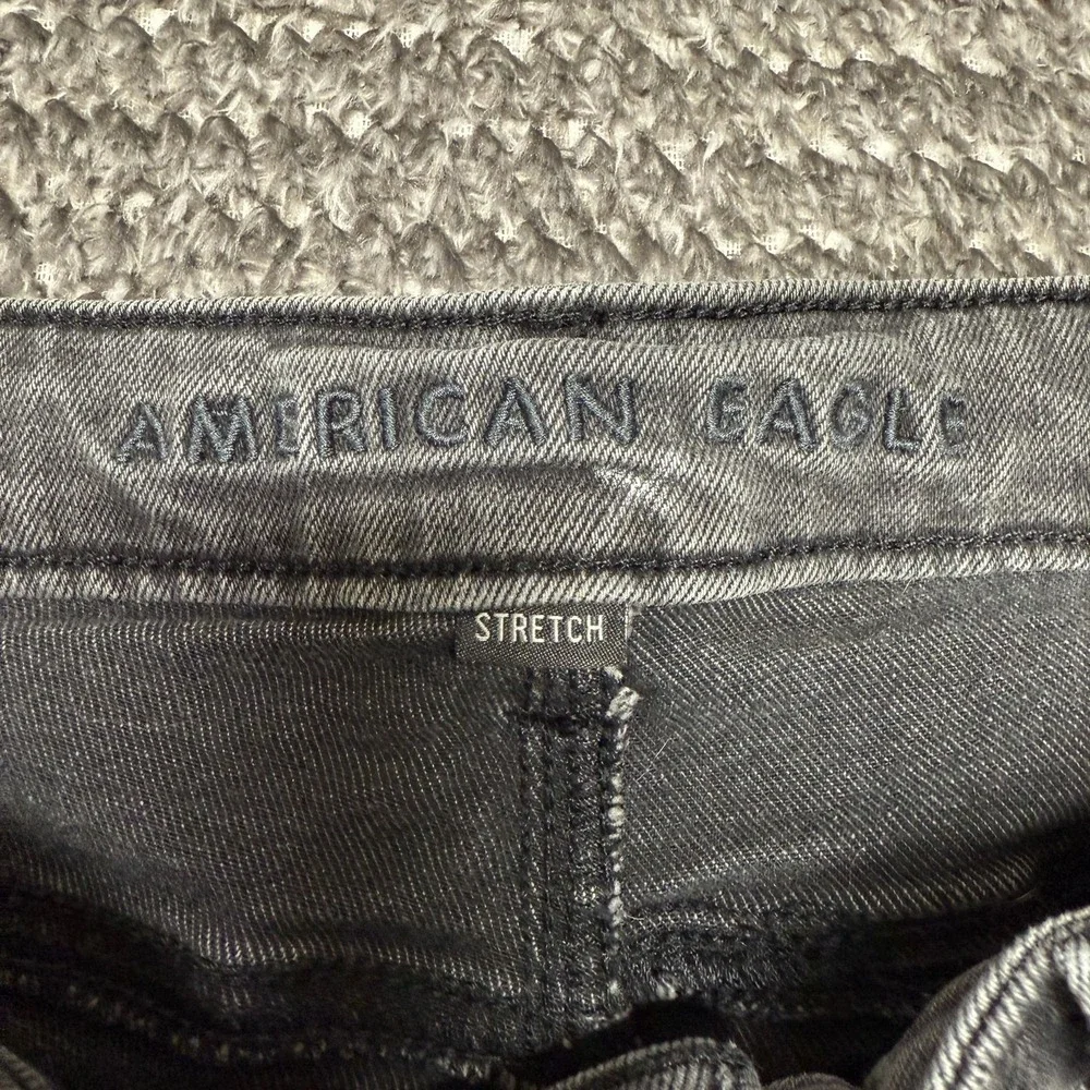 American Eagle Womens Mom Jean High‎ Rise Size 6 Regular Gray Stretch Denim